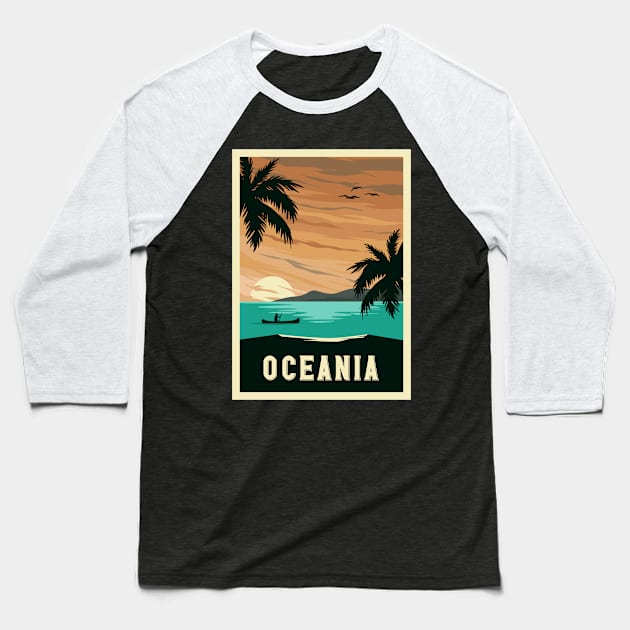 Oceania Baseball T-Shirt by NeedsFulfilled